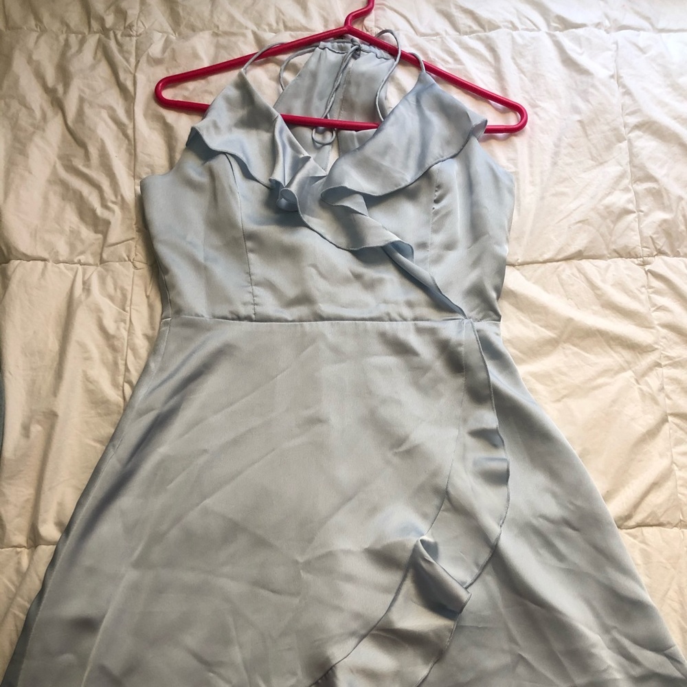 Baby blue silky dress